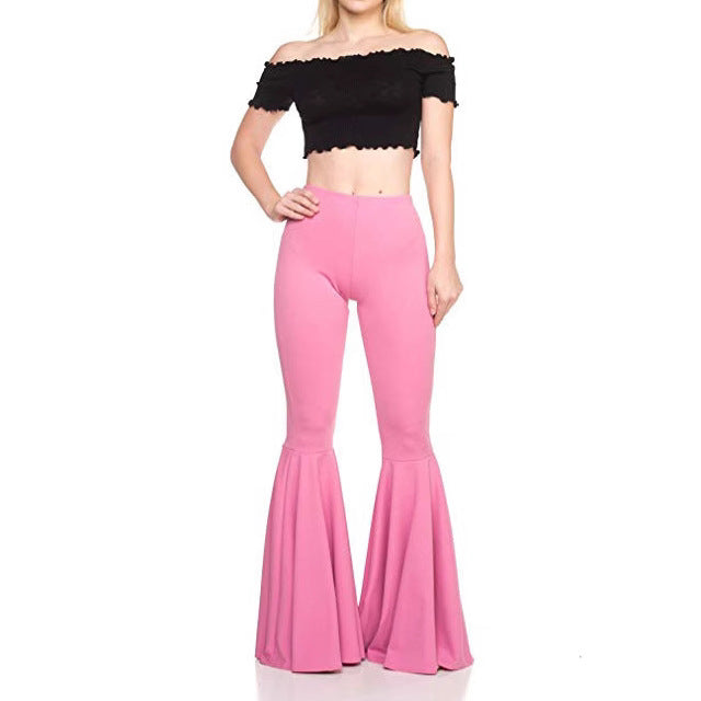 Sexy High Waist Mermaid Flare Pants-Pants-White-S-Free Shipping Leatheretro