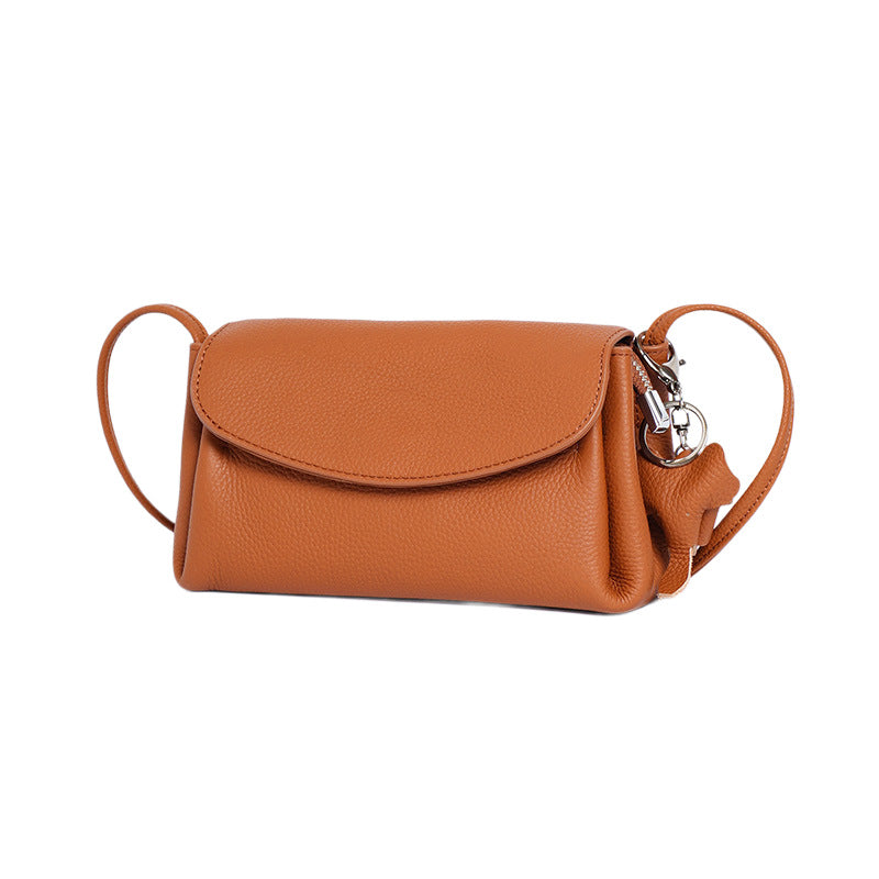 Women's Genuine Leather Crossbody Bag-Apricot-21 cm (L) × 7 cm (W) × 12 cm (H) / 8.3 in (L) × 2.8 in (W) × 4.7 in (H)-Free Shipping Leatheretro