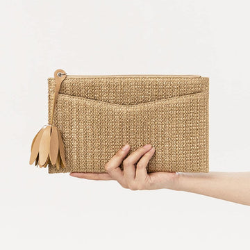 Vacation Style Straw Woven Handbag – Boho Chic Small Clutch-Apricot-25x15x0.5CM-Free Shipping Leatheretro