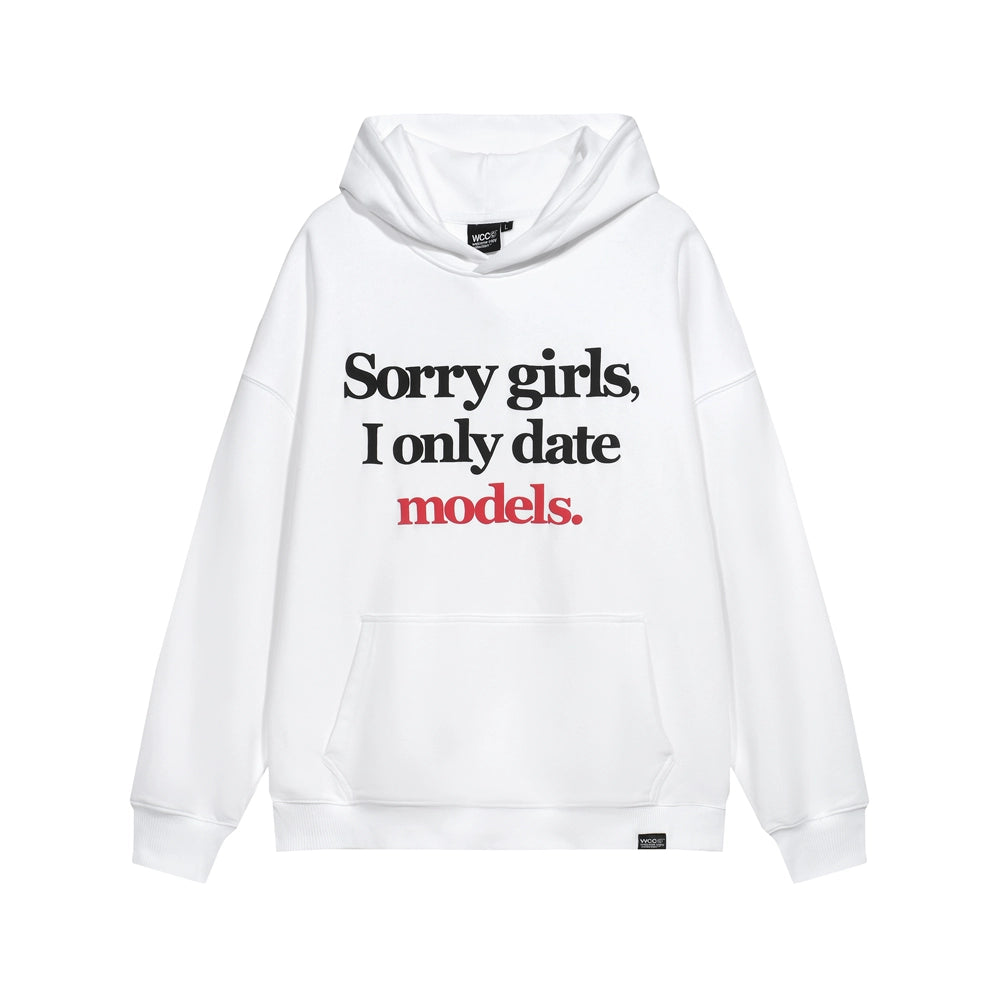 WCC SORRY GIRLS I ONLY DATE MODELS Hoodie-White-M-Free Shipping Leatheretro