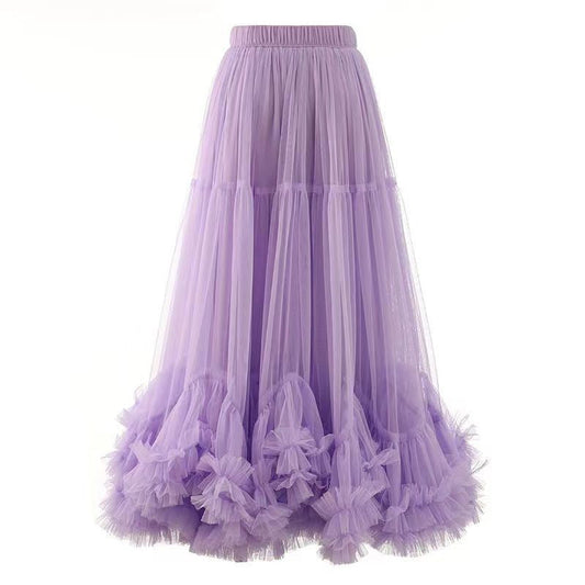 Fairy Designed Ruffled A Line Skirts for Women-Skirts-Black-One Size-Free Shipping Leatheretro