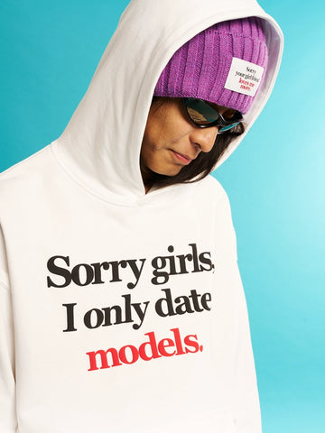 WCC SORRY GIRLS I ONLY DATE MODELS Hoodie-White-M-Free Shipping Leatheretro