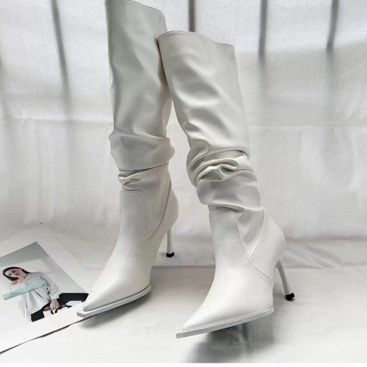 Sexy High Heels Women Fall Boots-boots-Ivory-35-Free Shipping Leatheretro