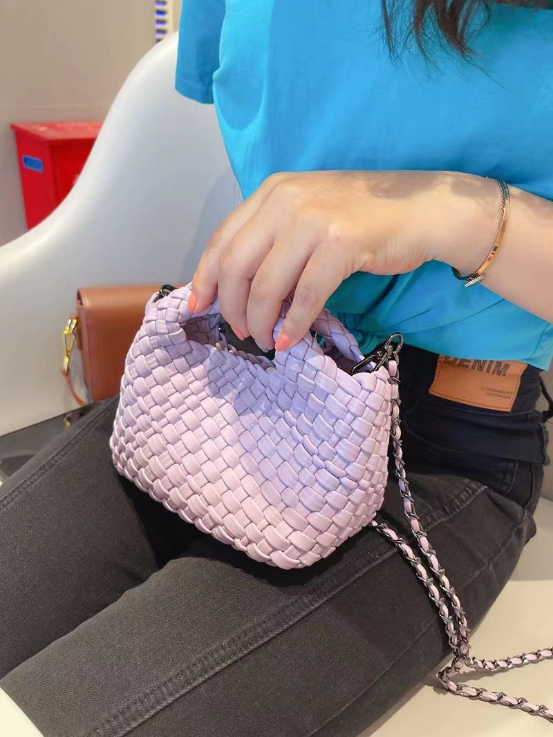 Handwoven Mini Bag – Stylish Tote Handbag-Fruit Green-Free Shipping Leatheretro