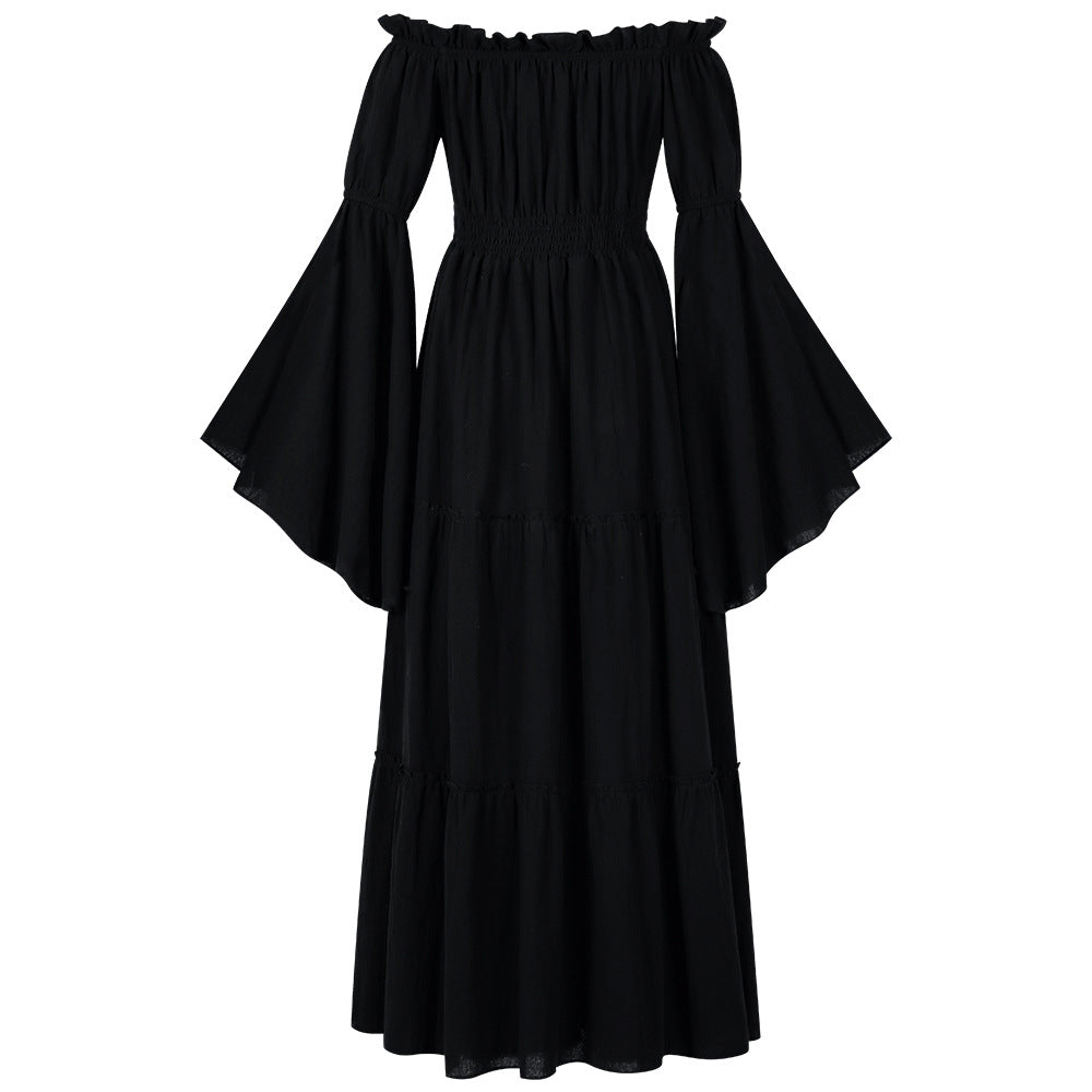 Medieval Vintage Royal Court Dress-Black-S-Free Shipping Leatheretro