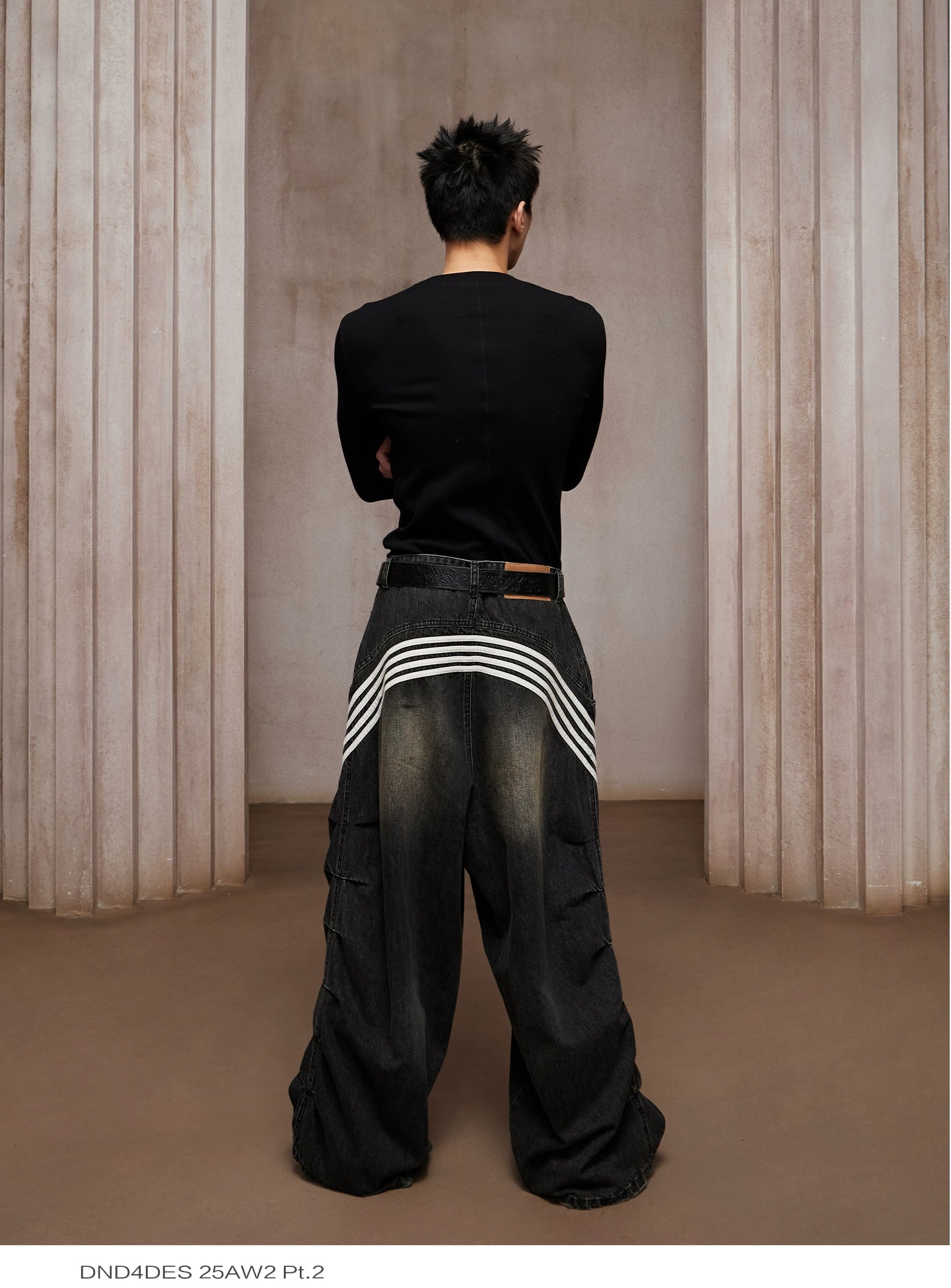 DND4DES Men's Long Sleeve T-Shirt - Ribbed Stretch Fit-Black-S-Free Shipping Leatheretro