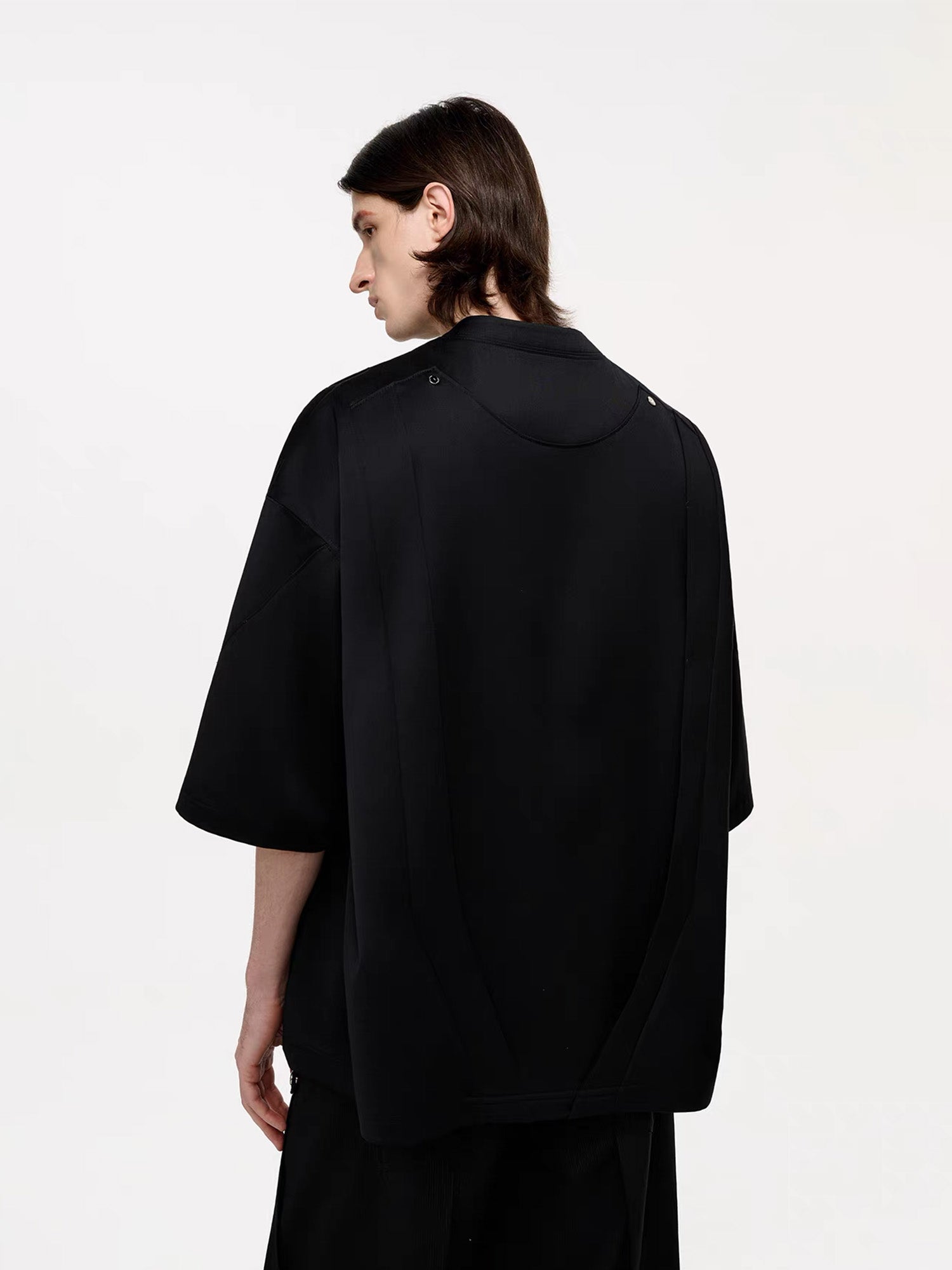 TIWILLTANG Layered Zip-Up T Shirt-T Shirt-S-Free Shipping Leatheretro