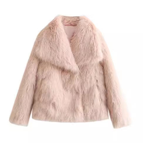 Fashion Artificial Fox Fur Winter Women Jacket Coats-Coats & Jackets-Ivory-XS-Free Shipping Leatheretro