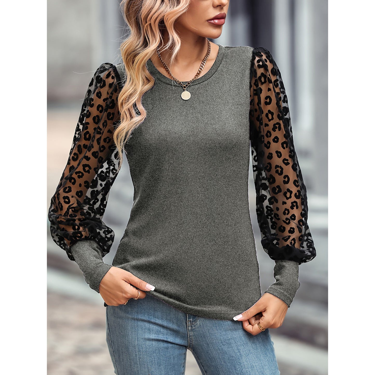 Fashion Spring Long Sleeves Shirts for Women-Shirts & Tops-Gray-S-Free Shipping Leatheretro