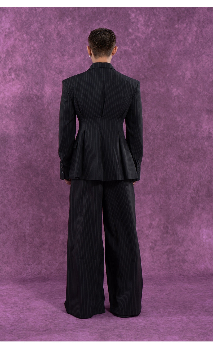 CLP Unisex Vintage Black Striped Blazer-Black-S-Free Shipping Leatheretro