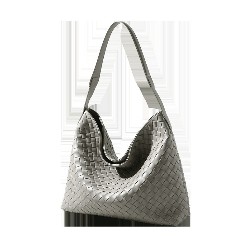 Handwoven Leather Crossbody Bag-Handbags-Green-Free Shipping Leatheretro