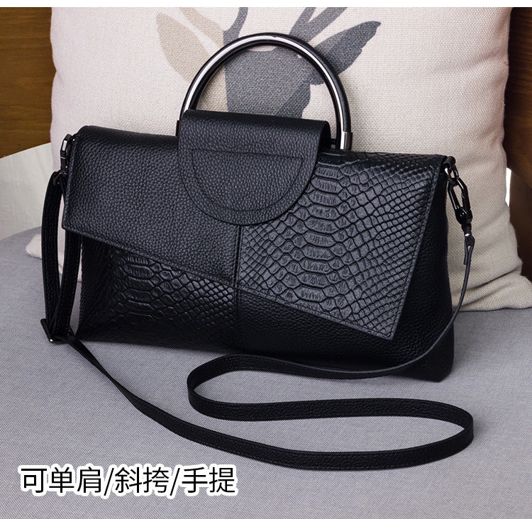 Genuine Leather Crossbody Bag for Women-Black-Free Shipping Leatheretro