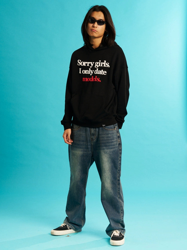 WCC SORRY GIRLS I ONLY DATE MODELS Hoodie-White-M-Free Shipping Leatheretro