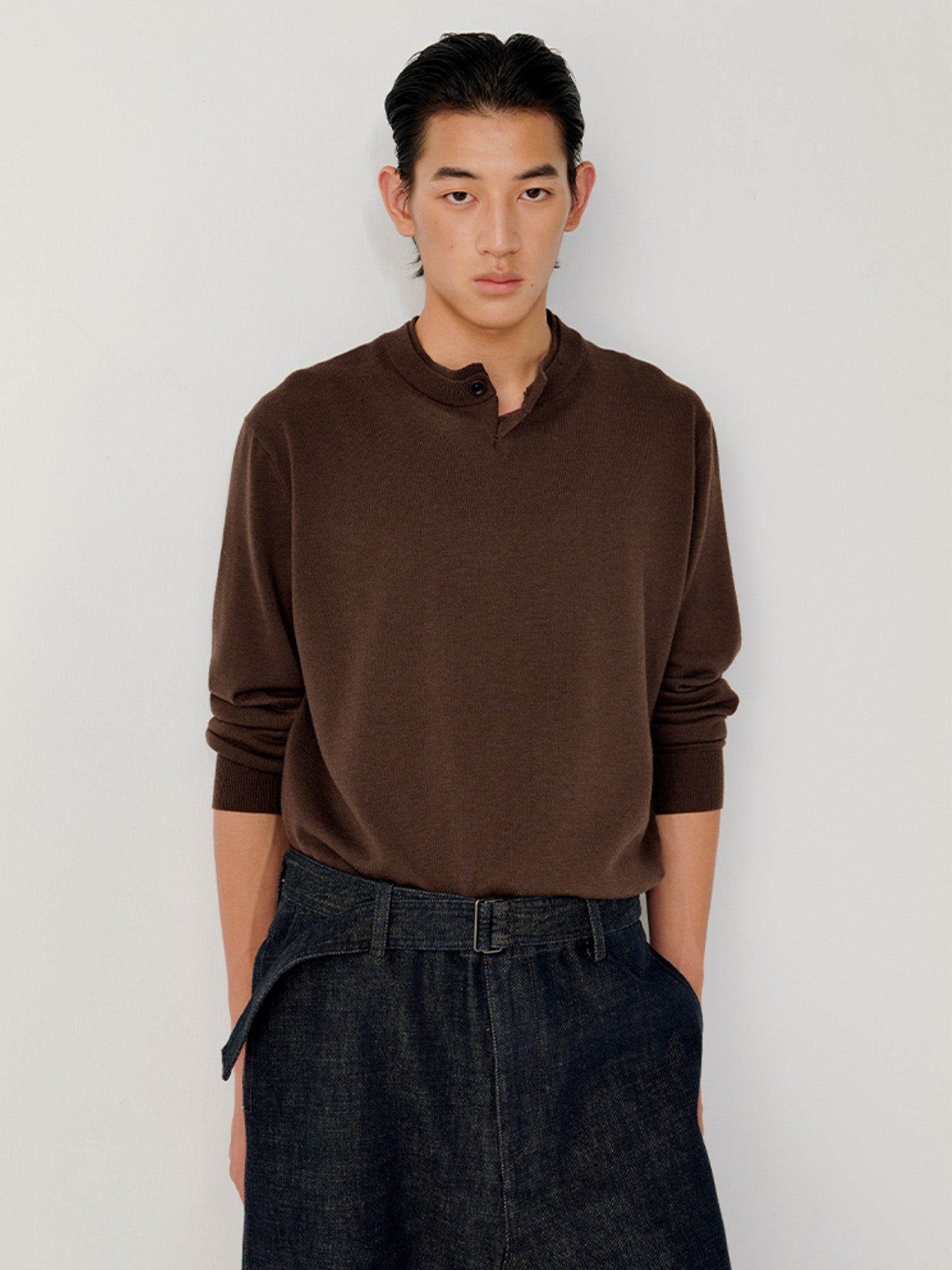 OPICLOTH Essential Layered Collar Sweater-Sweater-XS-Red-Free Shipping Leatheretro