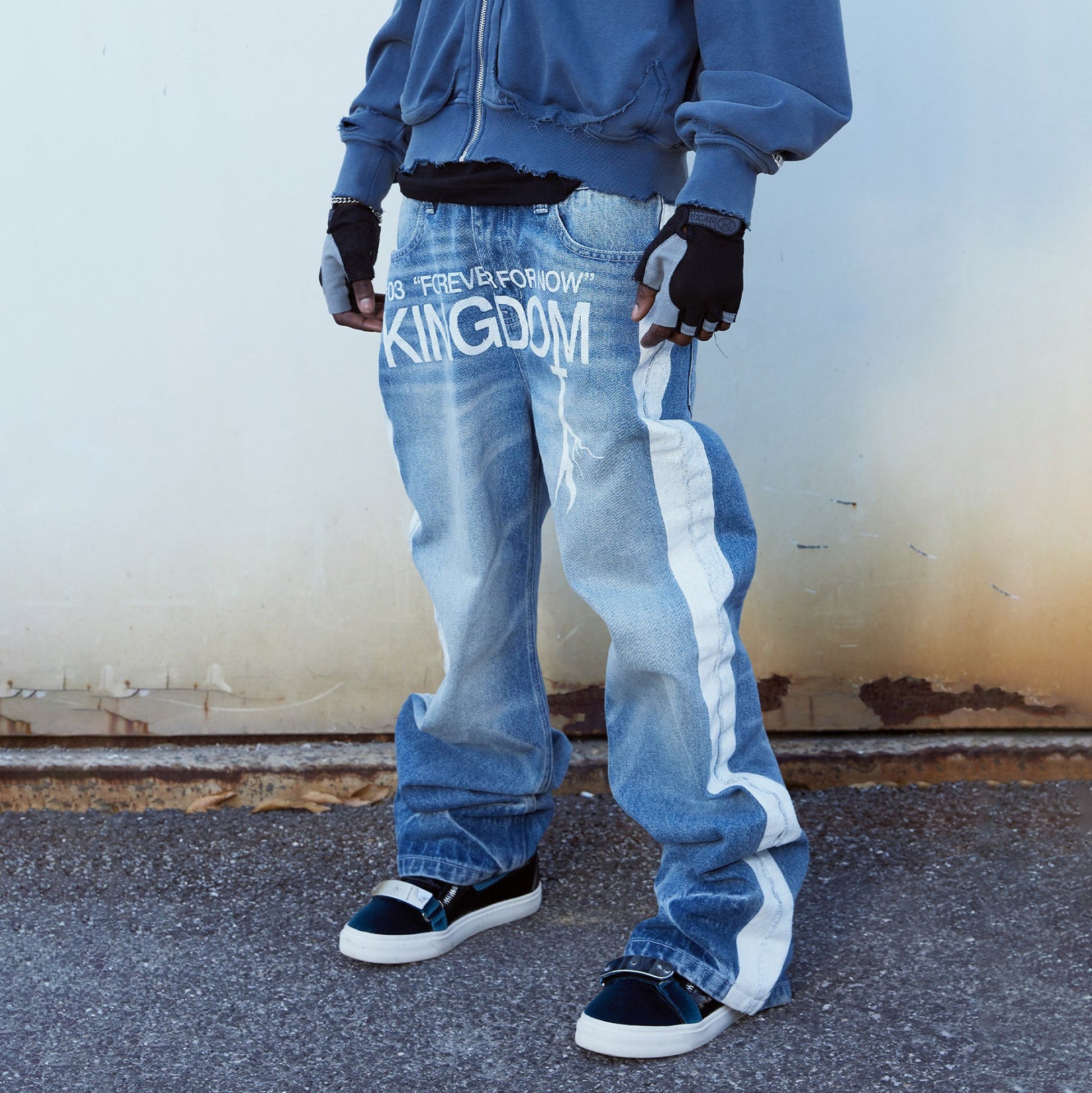 VINKID Washed Contrats Graphic Straight-Leg Jeans-Jeans-S (Preorder)-Free Shipping Leatheretro