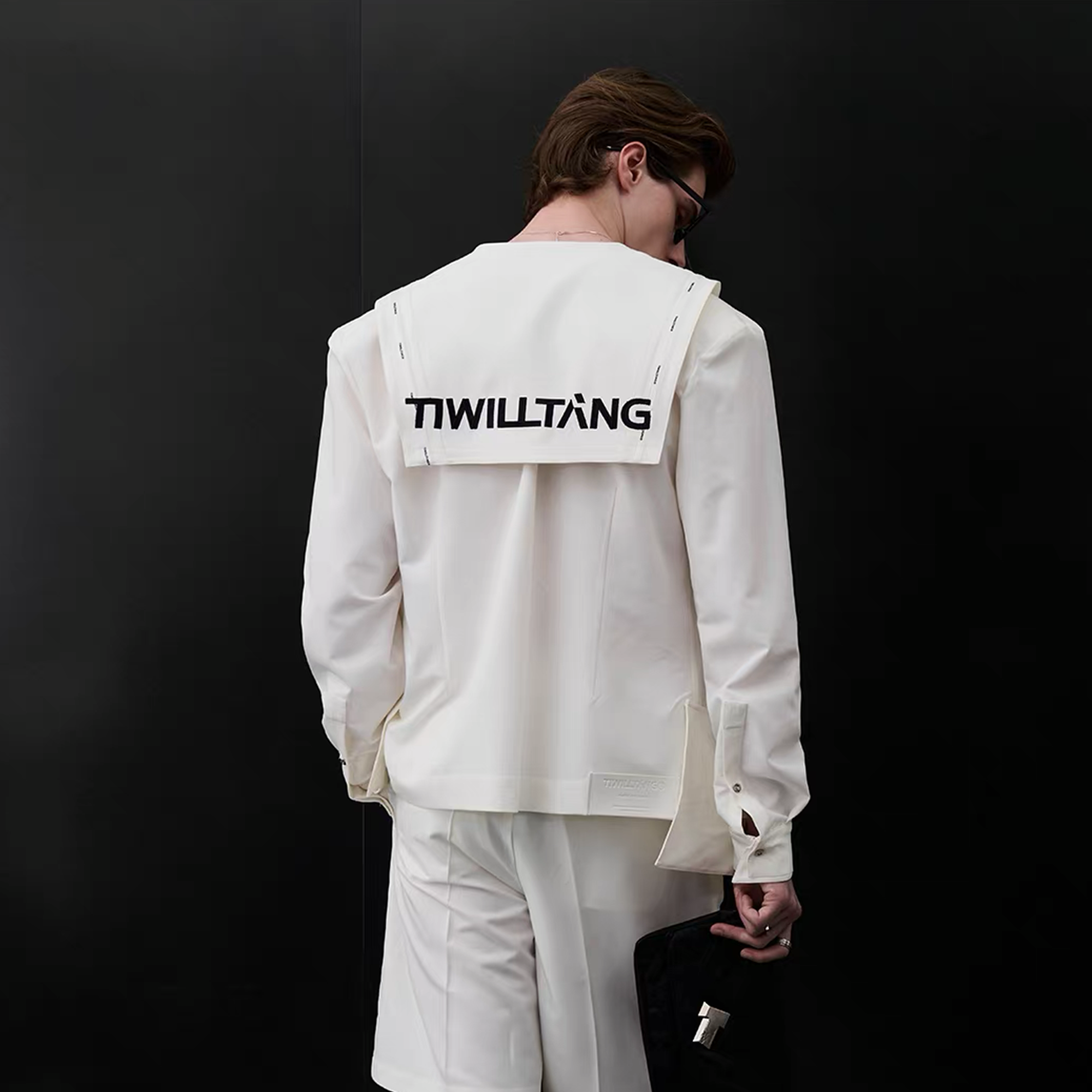 TIWILLTANG Minimal Sailor Collar Shirt-Shirt-S-White-Long-Free Shipping Leatheretro