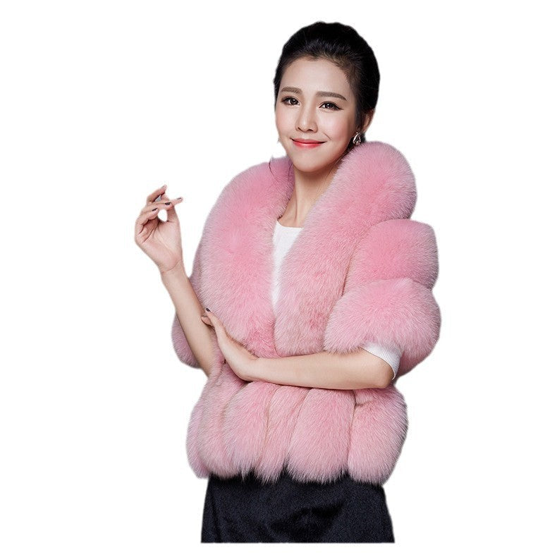 Elegant Warm Faux Fur Capes for Women-capes-White-One Size-Free Shipping Leatheretro