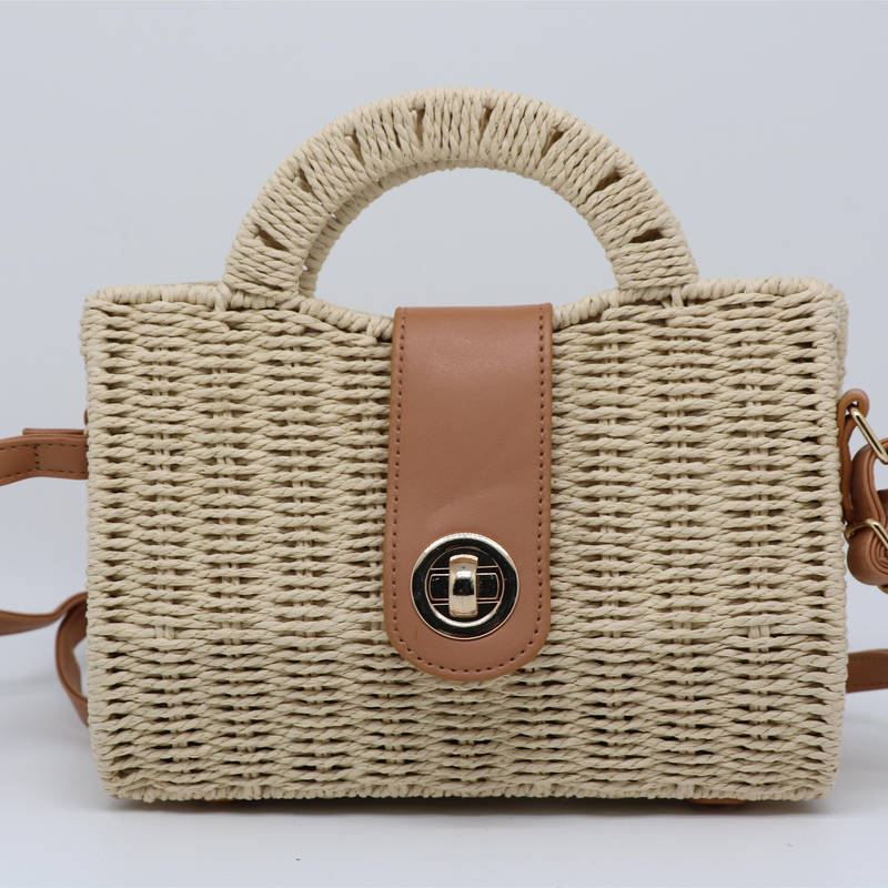 Handwoven Straw Bag for Women-Ivory-Free Shipping Leatheretro