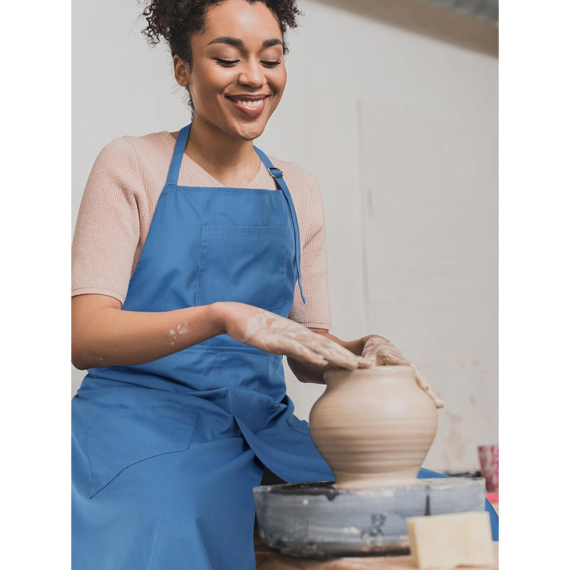 Waterproof & Oil-Resistant Polyester Apron-Apron-Black + Blue-Free Shipping Leatheretro