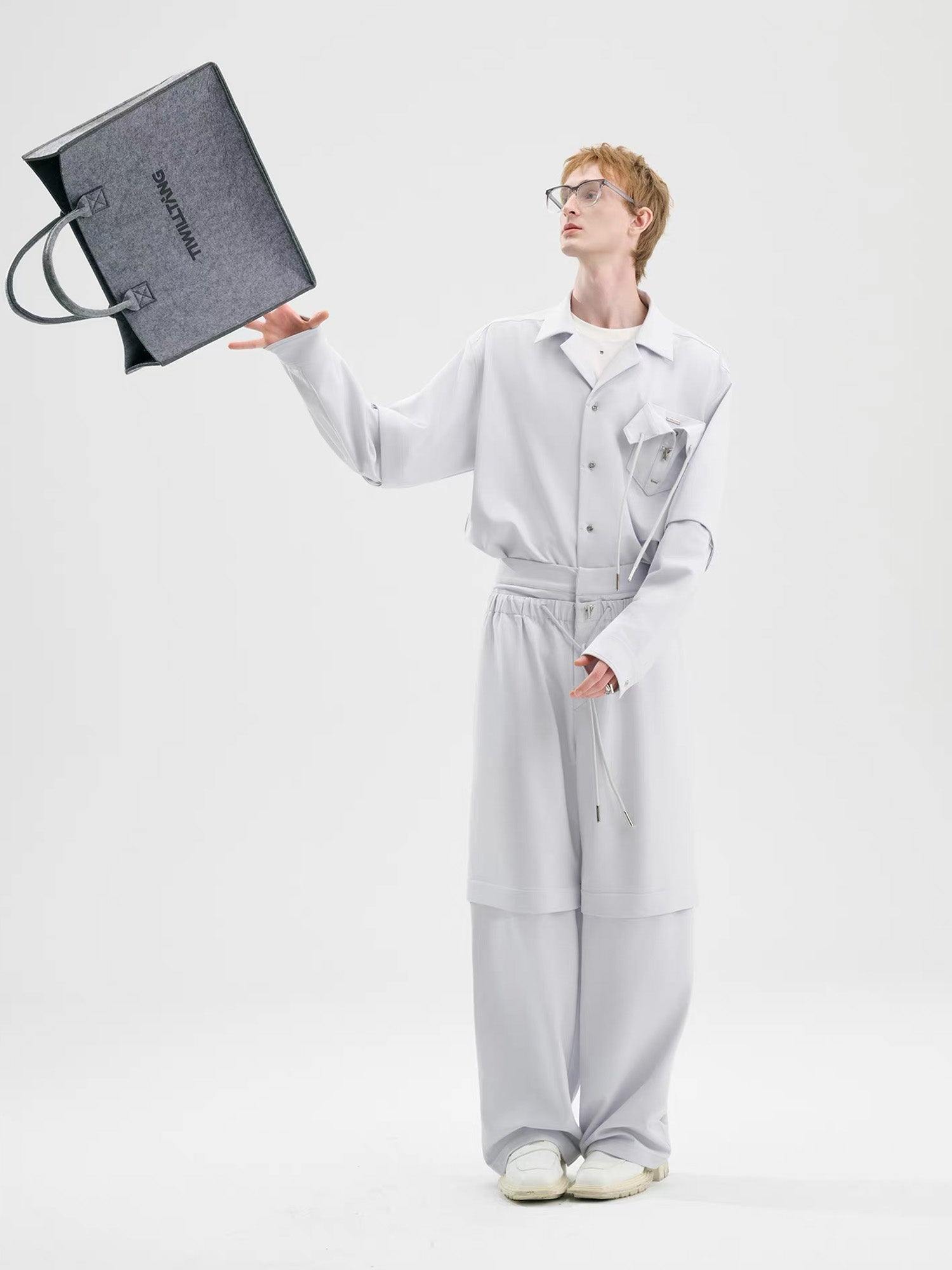 TIWILLTANG Detachable Drawstring Straight-Leg Pants-Pants-S-White-Free Shipping Leatheretro
