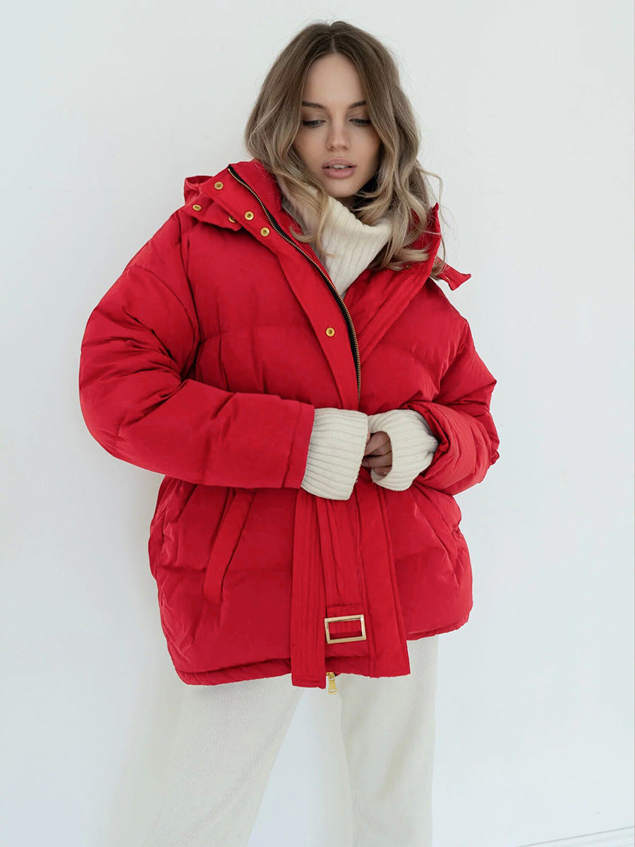 Casual Winter Zipper Cotton Jacket Coats for Women-Outerwear-White-S-Free Shipping Leatheretro