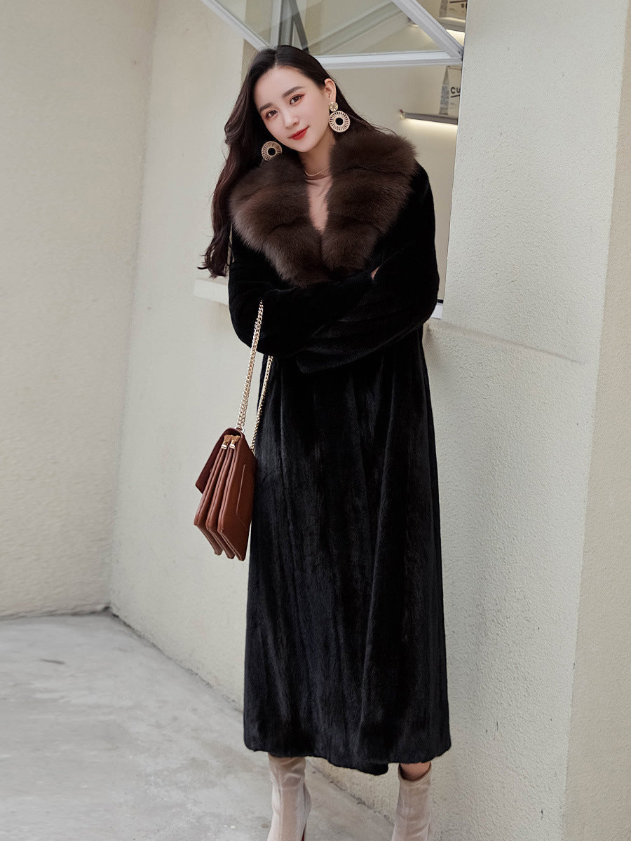 Luxurious Faux Fur Long Winter Overcoats for Women-Outerwear-Black-S-Free Shipping Leatheretro