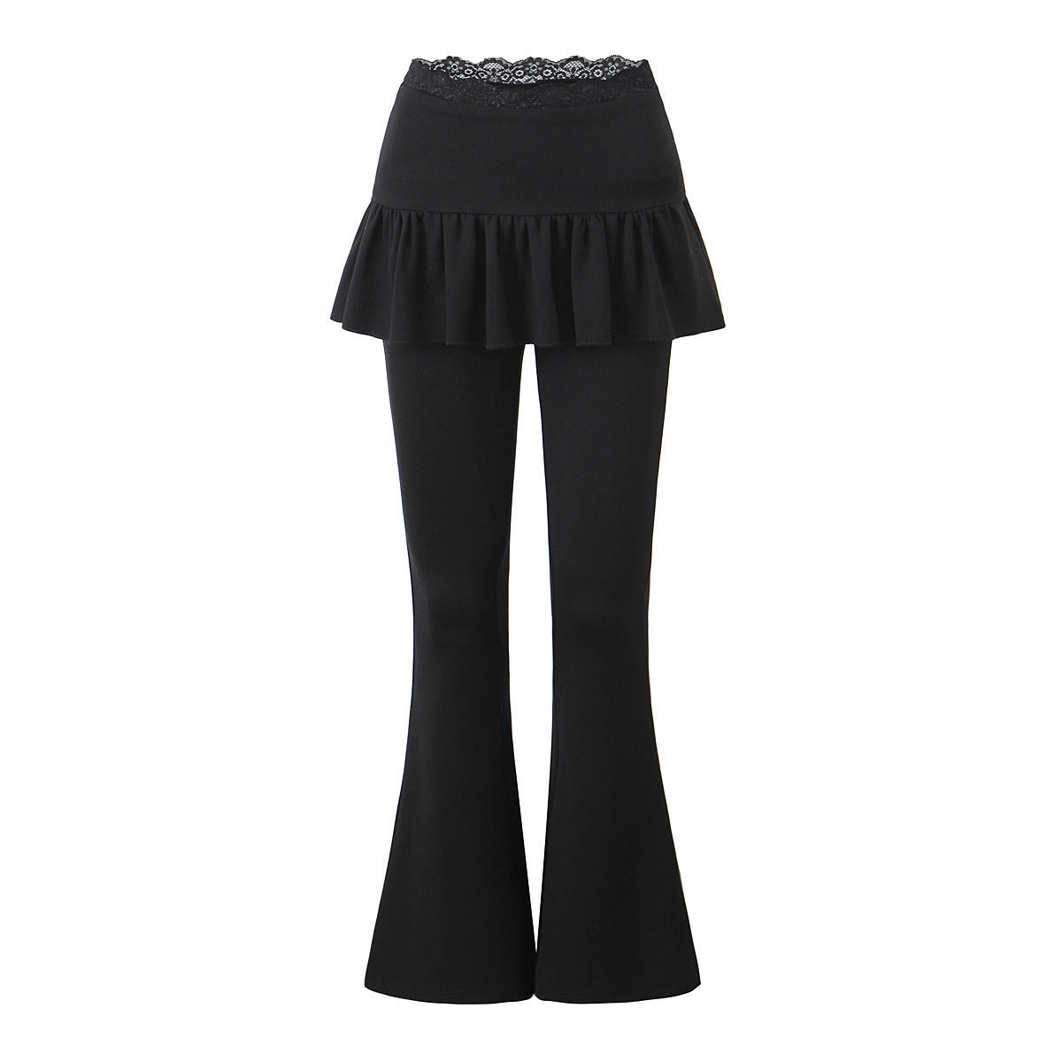 Sexy High Waist Lace Flare Pants for Women-Pants-Black-S-Free Shipping Leatheretro