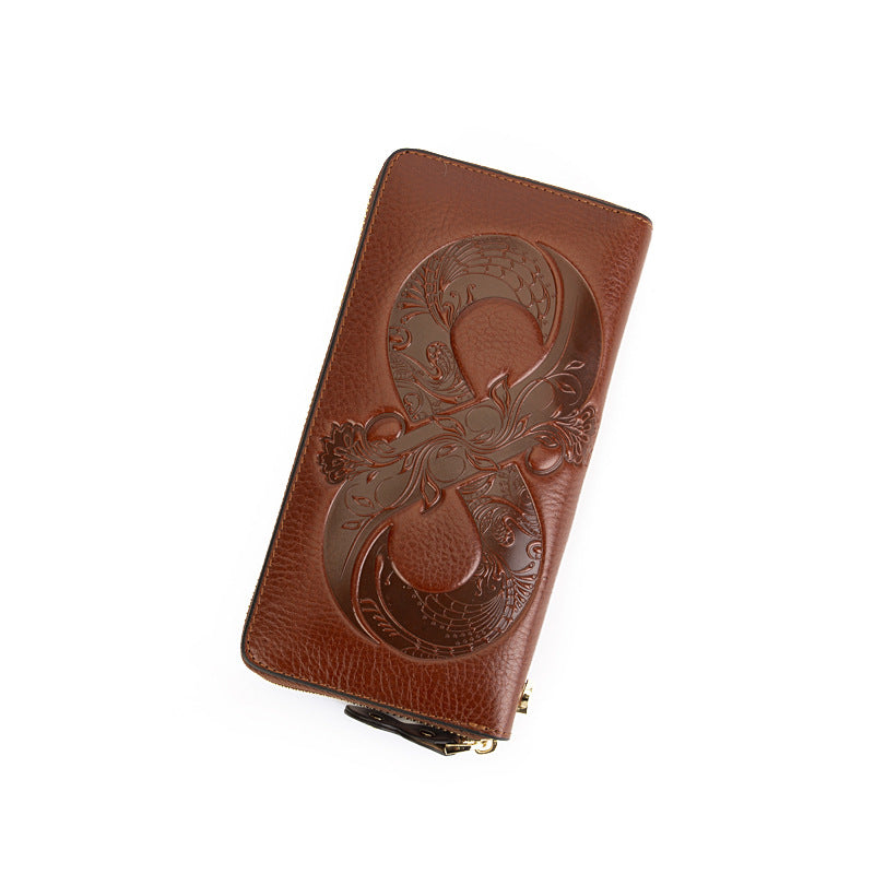 Genuine Top-Grain Leather Women's Wallet-Handbags, Wallets & Cases-brown-Free Shipping Leatheretro