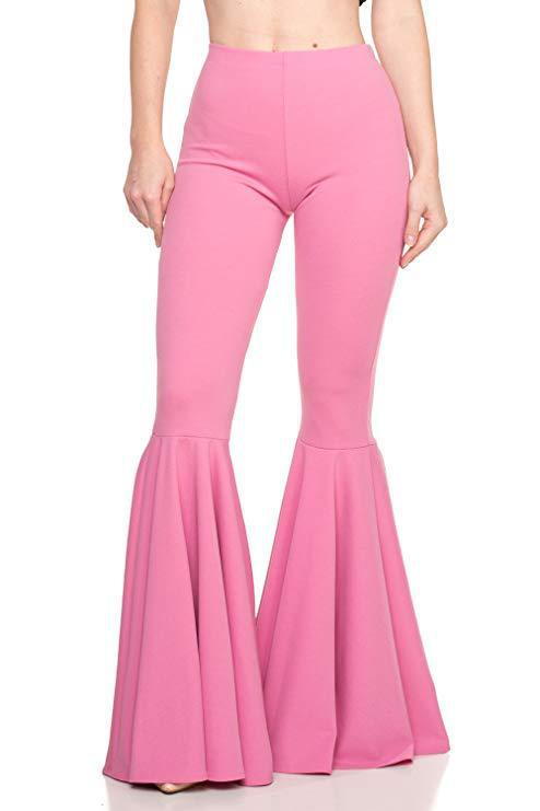 Sexy High Waist Mermaid Flare Pants-Pants-Pink-S-Free Shipping Leatheretro