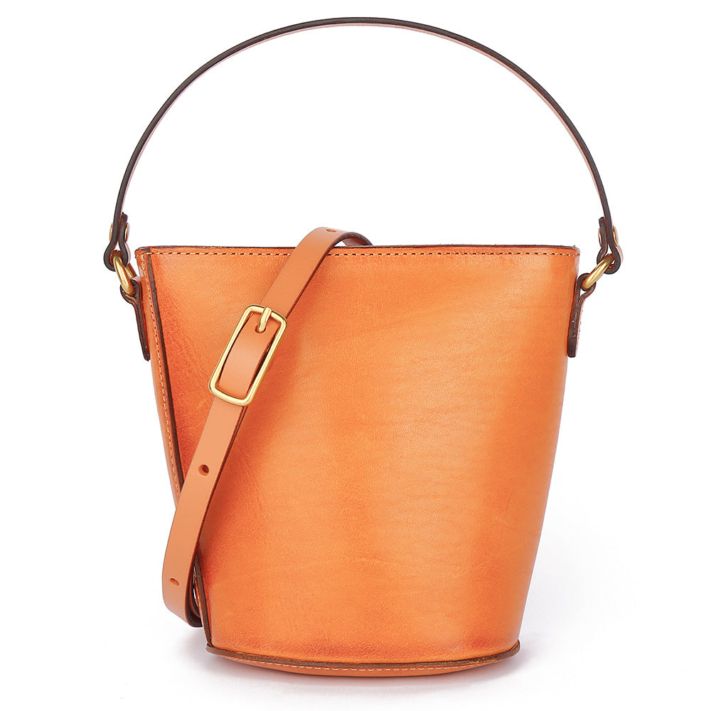 Vegetable-Tanned Leather Bag, Phone Bags-Handbags-Black-Free Shipping Leatheretro