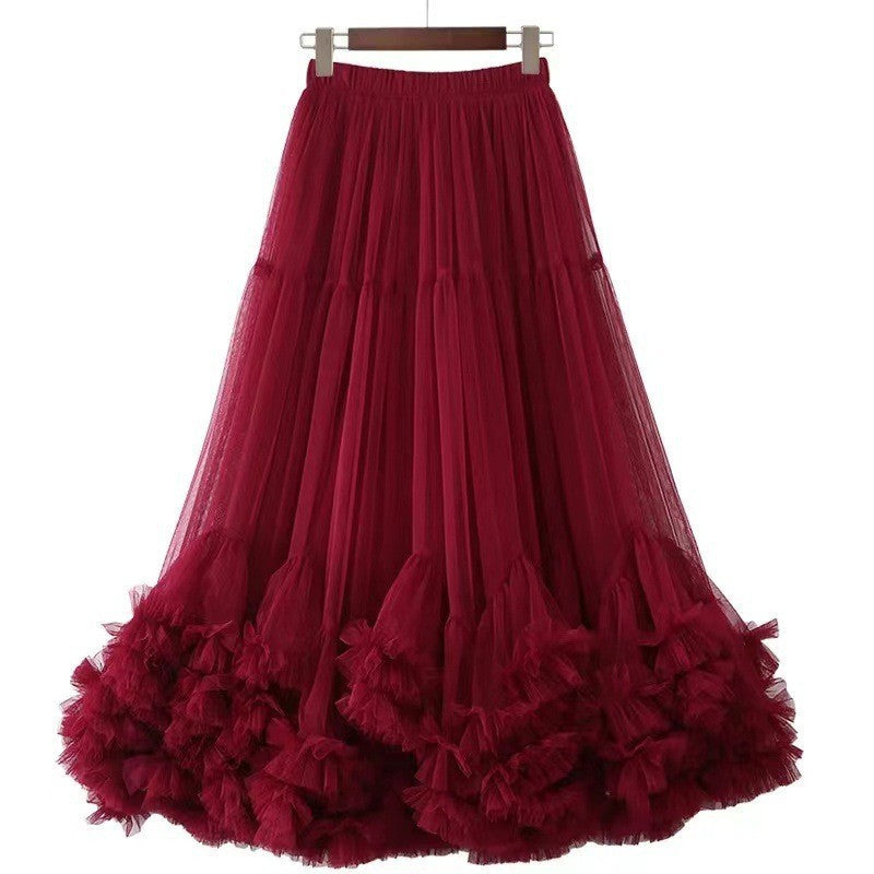 Fairy Designed Ruffled A Line Skirts for Women-Skirts-Black-One Size-Free Shipping Leatheretro