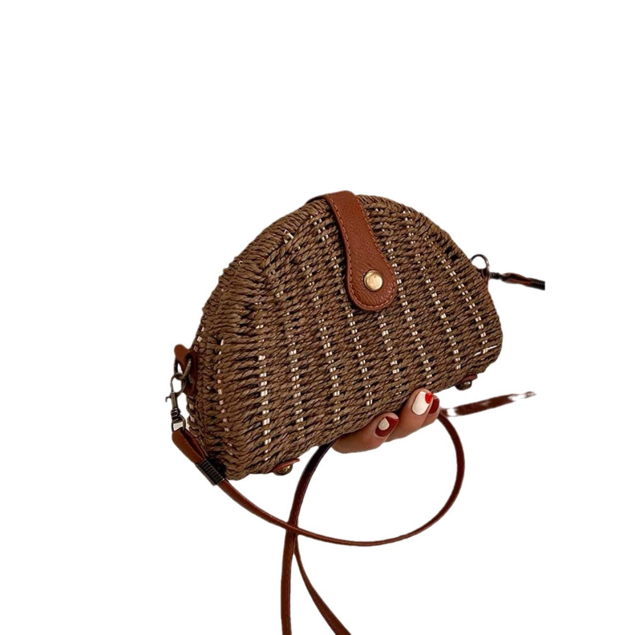 Vintage Woven Saddle Bag for Women-khaki-Free Shipping Leatheretro