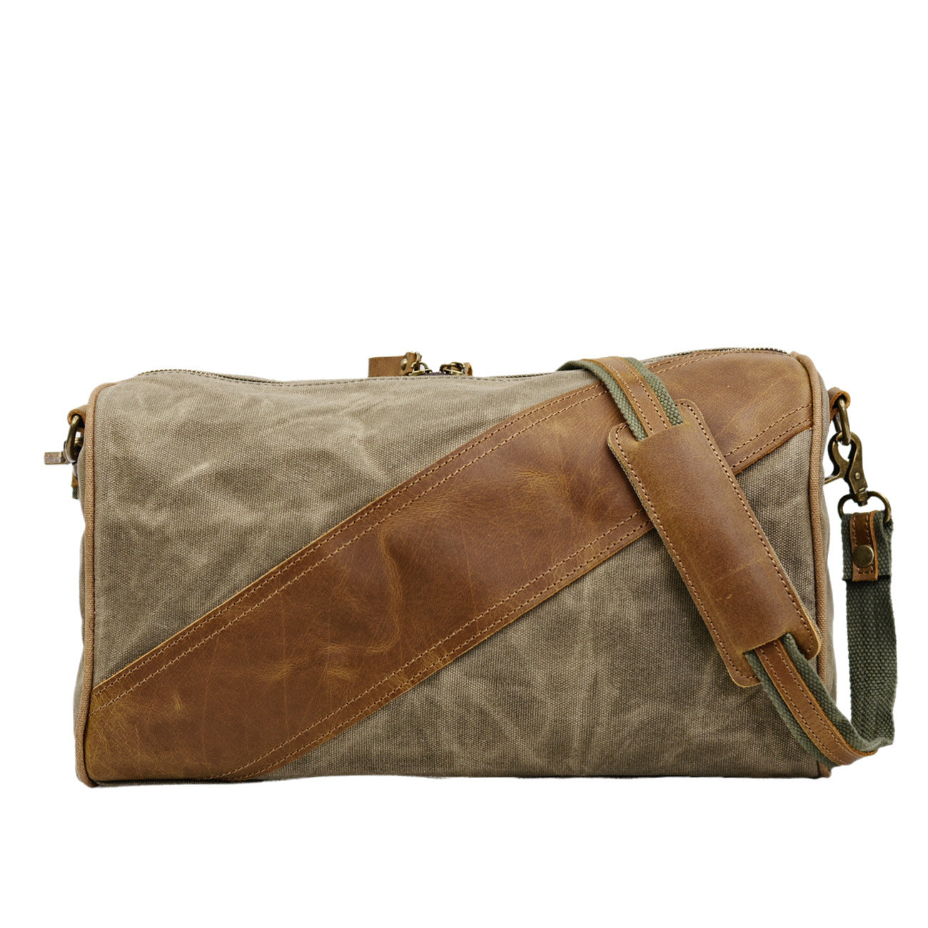 Canvas Crossbody Bag – Vintage Retro Messenger Bag for Men & Women-Messenger Bags-Khaki-Free Shipping Leatheretro
