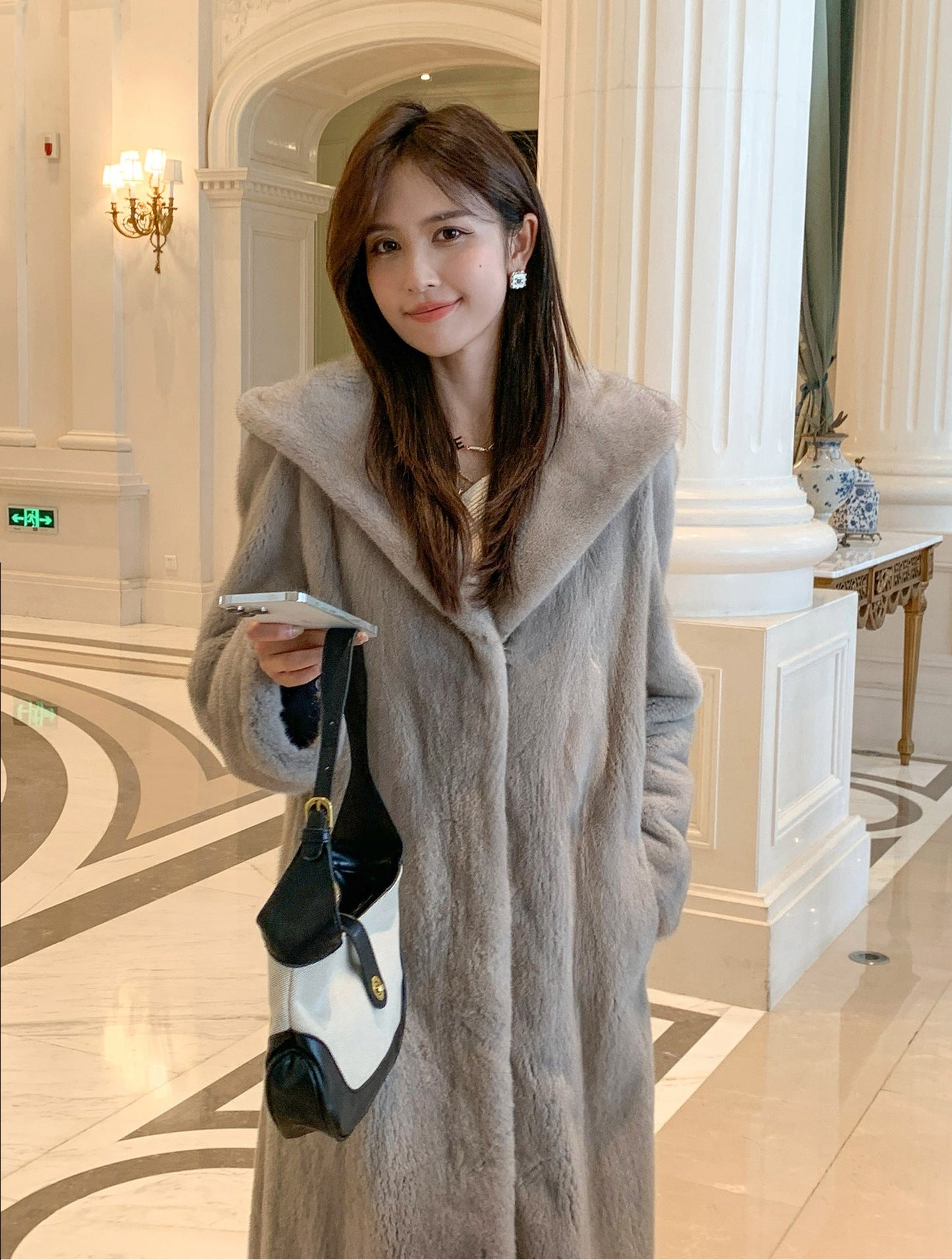 Fashion Women Faux Fur Hoodies Coats for Women-Outerwear-Ivory-S-Free Shipping Leatheretro