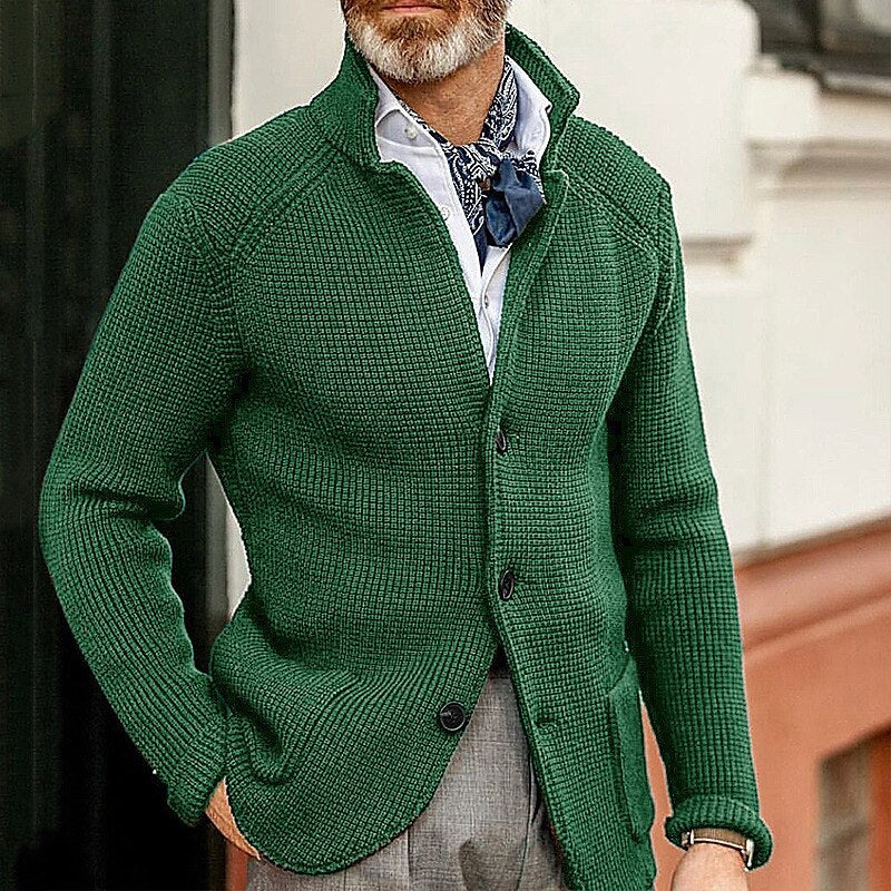 Casual Long Sleeves Men's Sweaters-Sweater&Hoodies-Green-S-Free Shipping Leatheretro