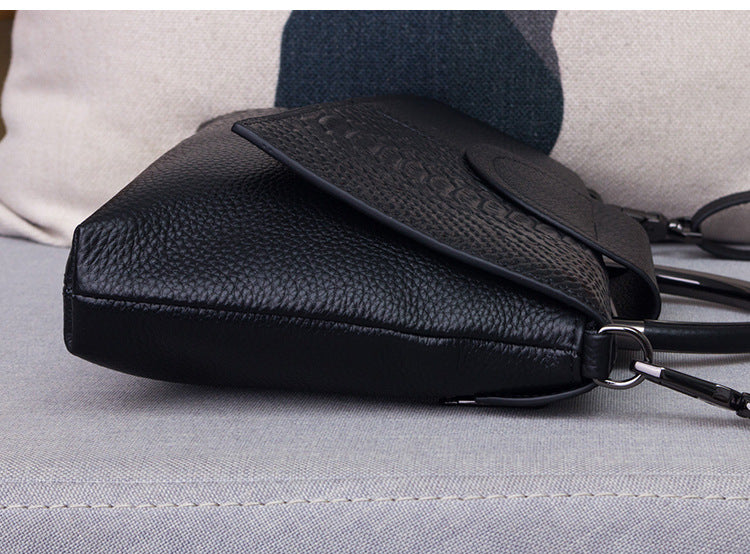Genuine Leather Crossbody Bag for Women-Black-Free Shipping Leatheretro