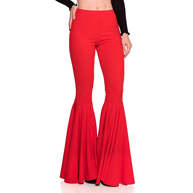 Sexy High Waist Mermaid Flare Pants-Pants-White-S-Free Shipping Leatheretro