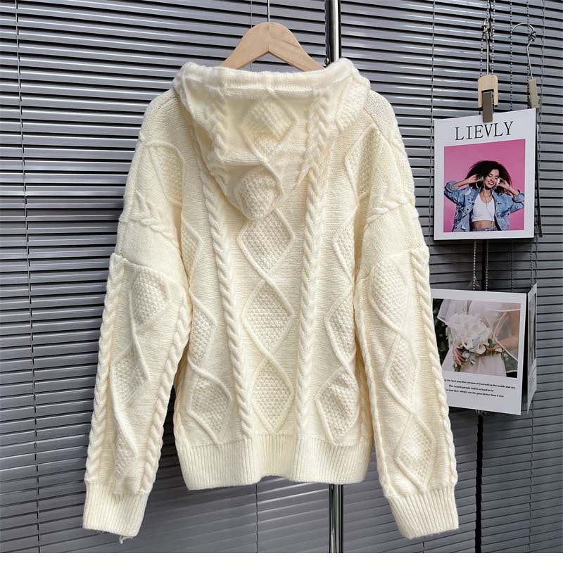 Soft Lazy Knitted Women Cardigan Sweaters-Sweater&Hoodies-Ivory-One Size-Free Shipping Leatheretro