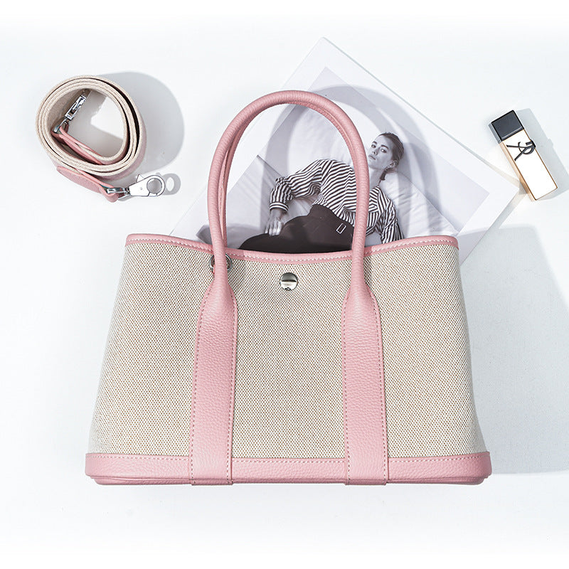 Women's Genuine Leather Tote Bag-Handbags-Khaki 30CM-Free Shipping Leatheretro