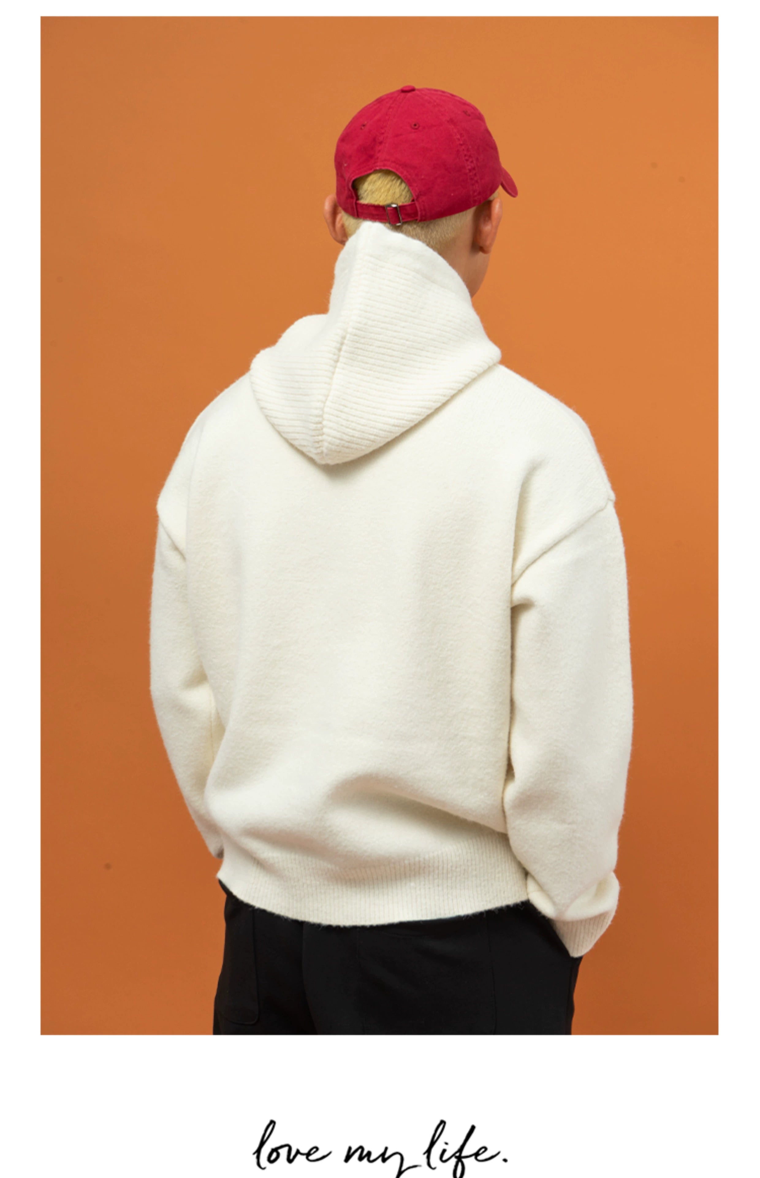 CLP Unisex Split Hoodie Snood Knit Sweater-Gray-S-Free Shipping Leatheretro