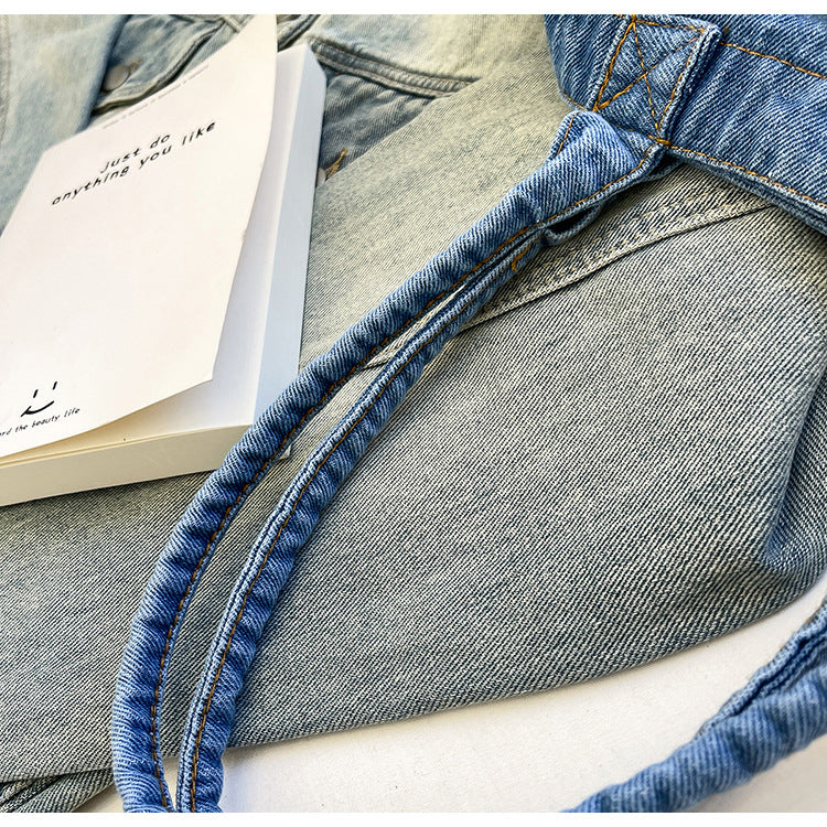 Denim Tote Bag for Women-Canvas Bag-Dark Blue-Free Shipping Leatheretro