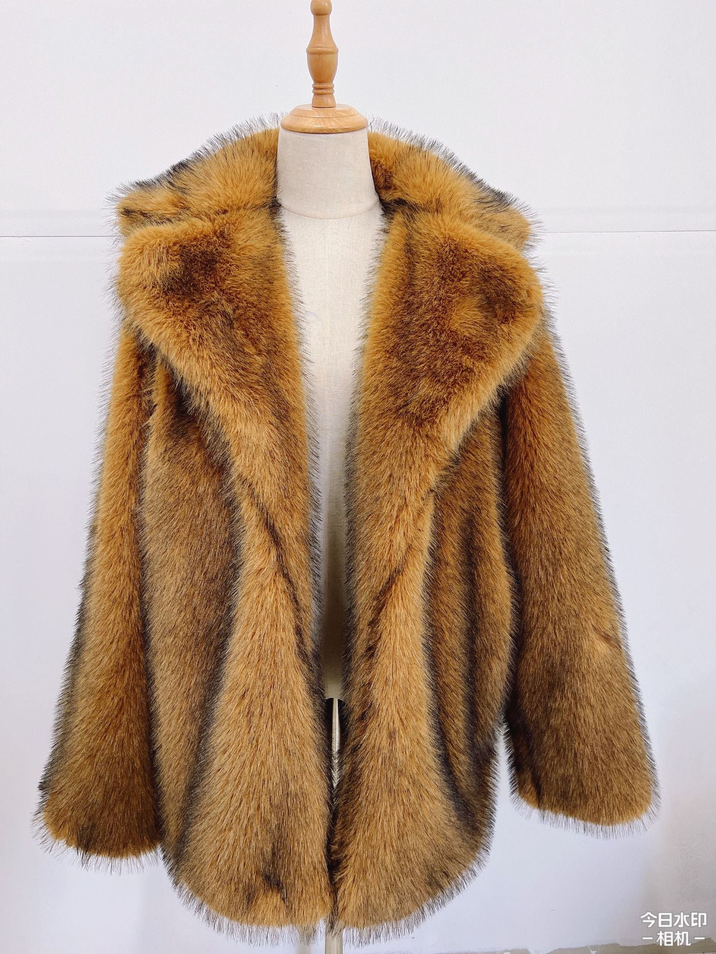 Fashion Faux Fur Winter Overcoats-Coats & Jackets-Brown-S-Free Shipping Leatheretro