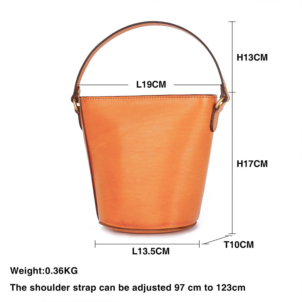 Vegetable-Tanned Leather Bag, Phone Bags-Handbags-Black-Free Shipping Leatheretro