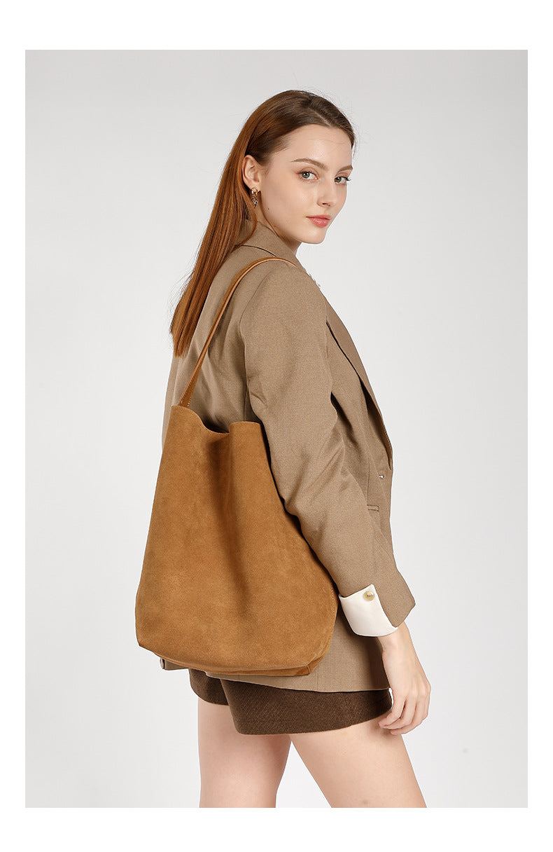 Women's Designer Leather Tote Bag-Handbags-Elephant Grey (Lychee Pattern Cowhide)-Free Shipping Leatheretro