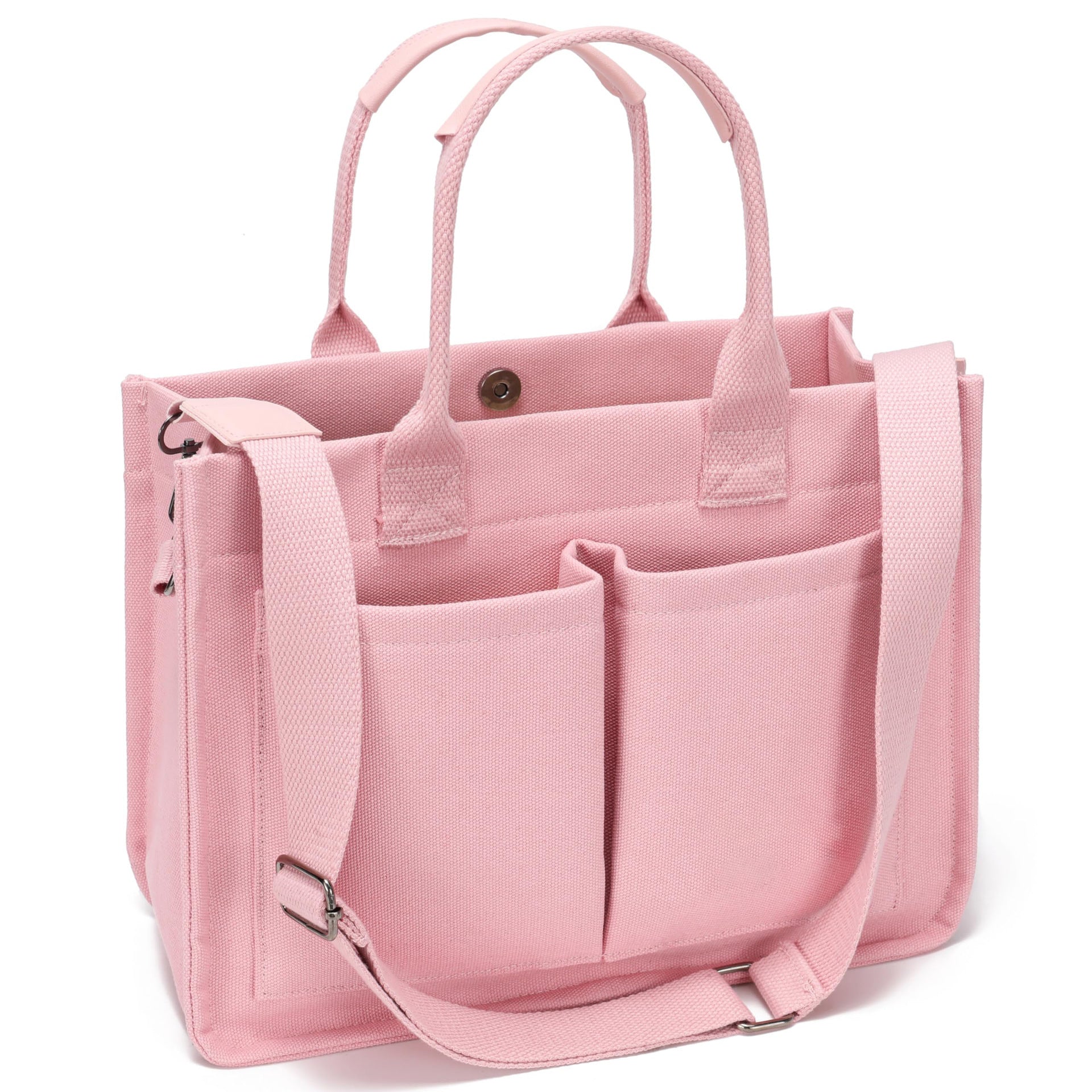 Large Canvas Tote Bag Laptop Crossbody Bag, Spacious Mom Diaper Bag-Canvas Bag-Black-A-Free Shipping Leatheretro