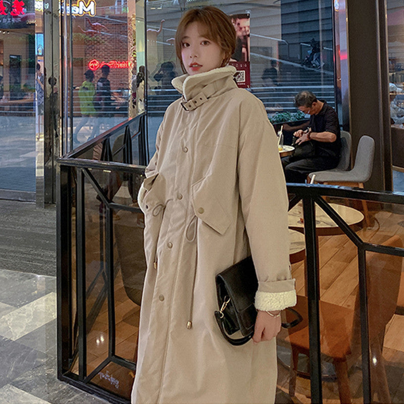 Fashion Winter Warm Long Overcoats for Women-Outerwear-Khaki-XS 40-50 kg-Free Shipping Leatheretro