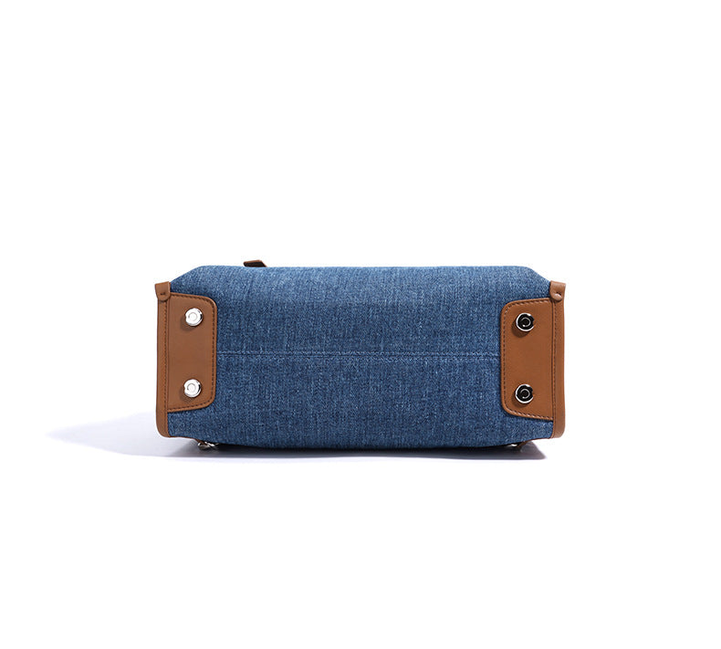 Casual Leather Denim Backpack-Backpack-Blue-Free Shipping Leatheretro