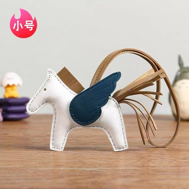 Handmade Sheepskin Car Rearview Mirror Charm Keychain-Keychains-Left Message for Number-Free Shipping Leatheretro