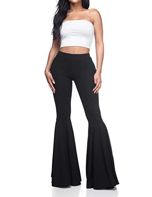 Sexy High Waist Mermaid Flare Pants-Pants-White-S-Free Shipping Leatheretro