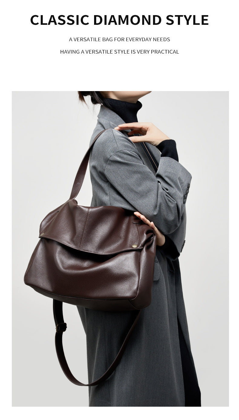 Oversized Genuine Leather Tote Bag-Handbags-Black-36*13*32cm-Free Shipping Leatheretro